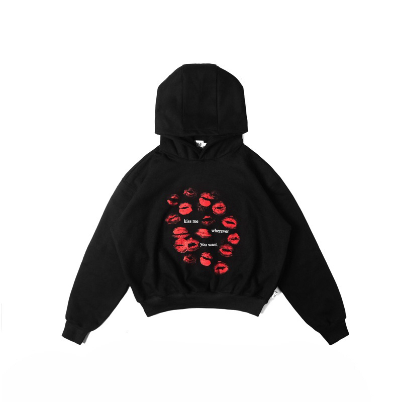 [ ROIGINAL & MURAH ] HOODIE KISS ME BLACK