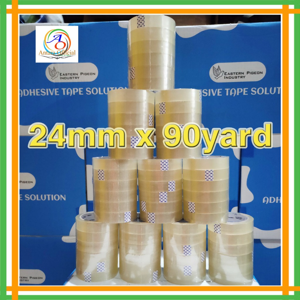 

Lakban 1 Inch 24mmx90yard 1 Pack isi 6 Roll 45 micron Isolasi Selotip Clear Adhesive Tape Lakban Bening Coklat Opp Packing Transparan Super Lengket