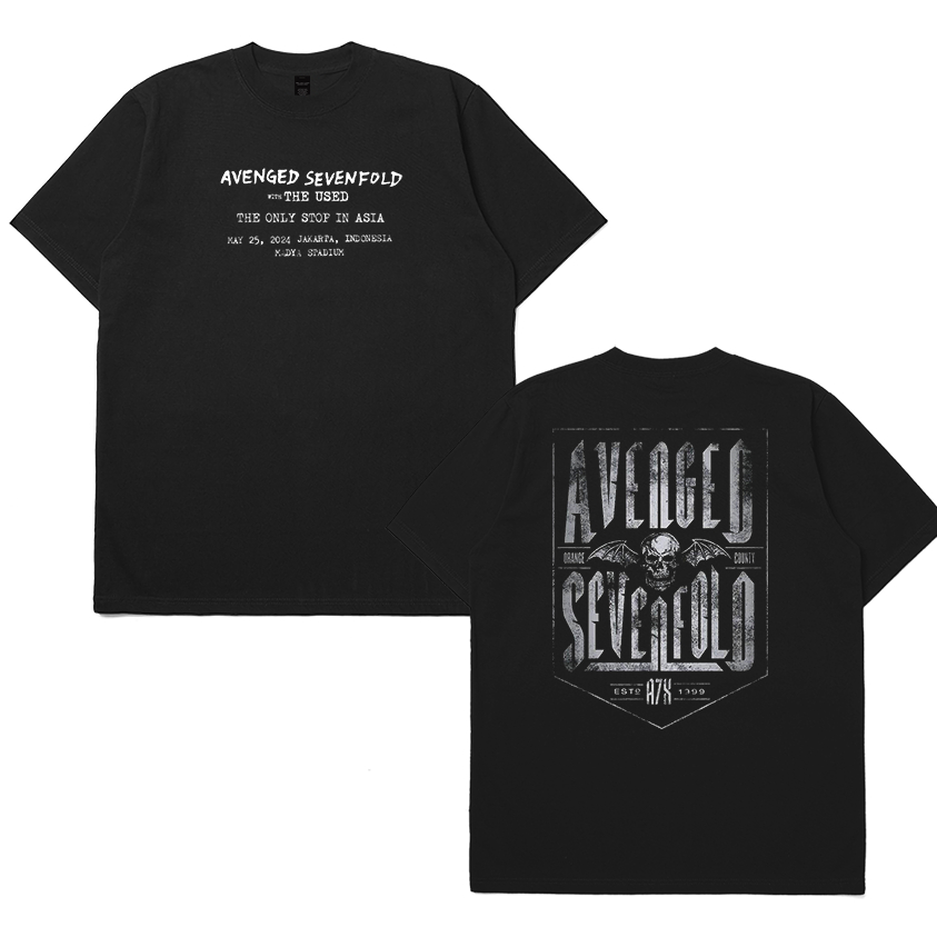 T-shirt Band Avenged Sevenfold Jakarta Tour Black