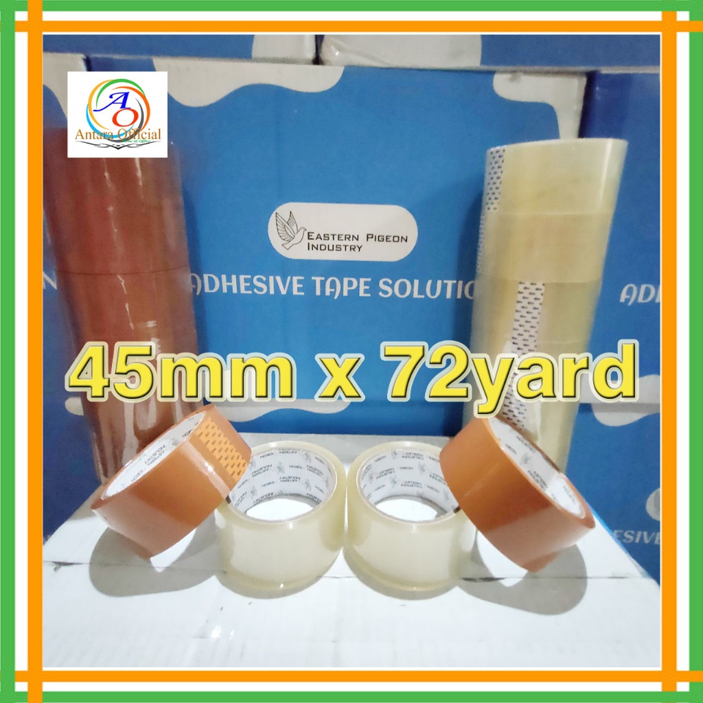 

Lakban 2 Inch 45mmx72yard 45 micron Isolasi Selotip Clear Adhesive Tape Lakban Bening Coklat Opp Packing Transparan Super Lengket