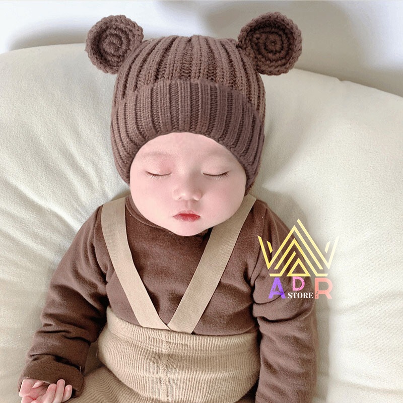 Topi Rajut Anak Motif Kuping / Topi Rajut Bayi Motif Kuping / Topi Kupluk