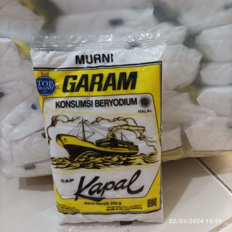 

Garam cap Kapal 250gr MINI sehat, bersih dan beryudium