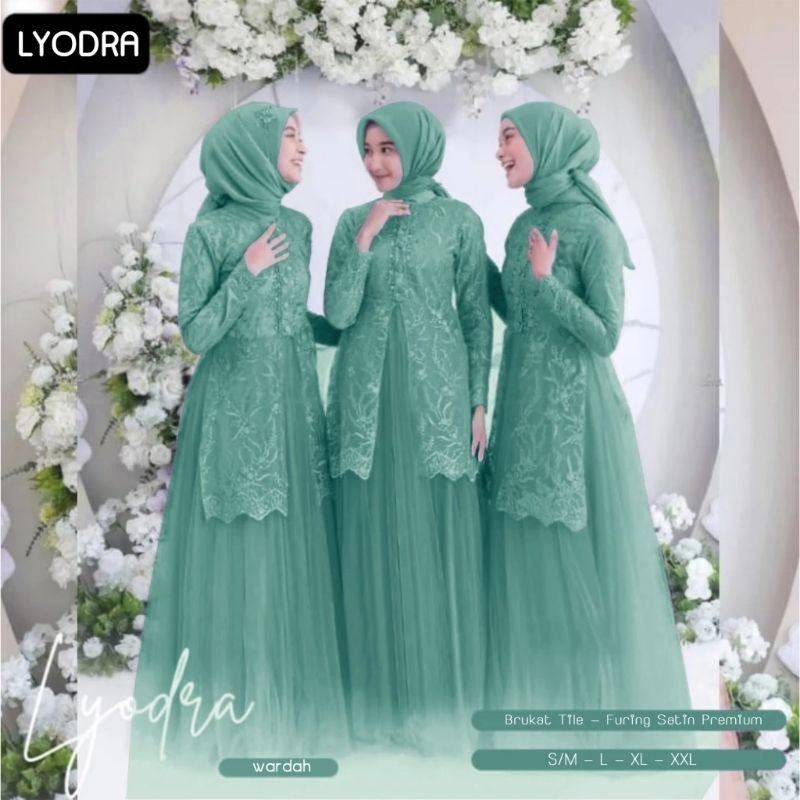 (NEW 2024) LYODRA - Baju Gamis Full Brukat Brokat Tile Tille Tulle Satin Maxmara  Premium Remaja Wan