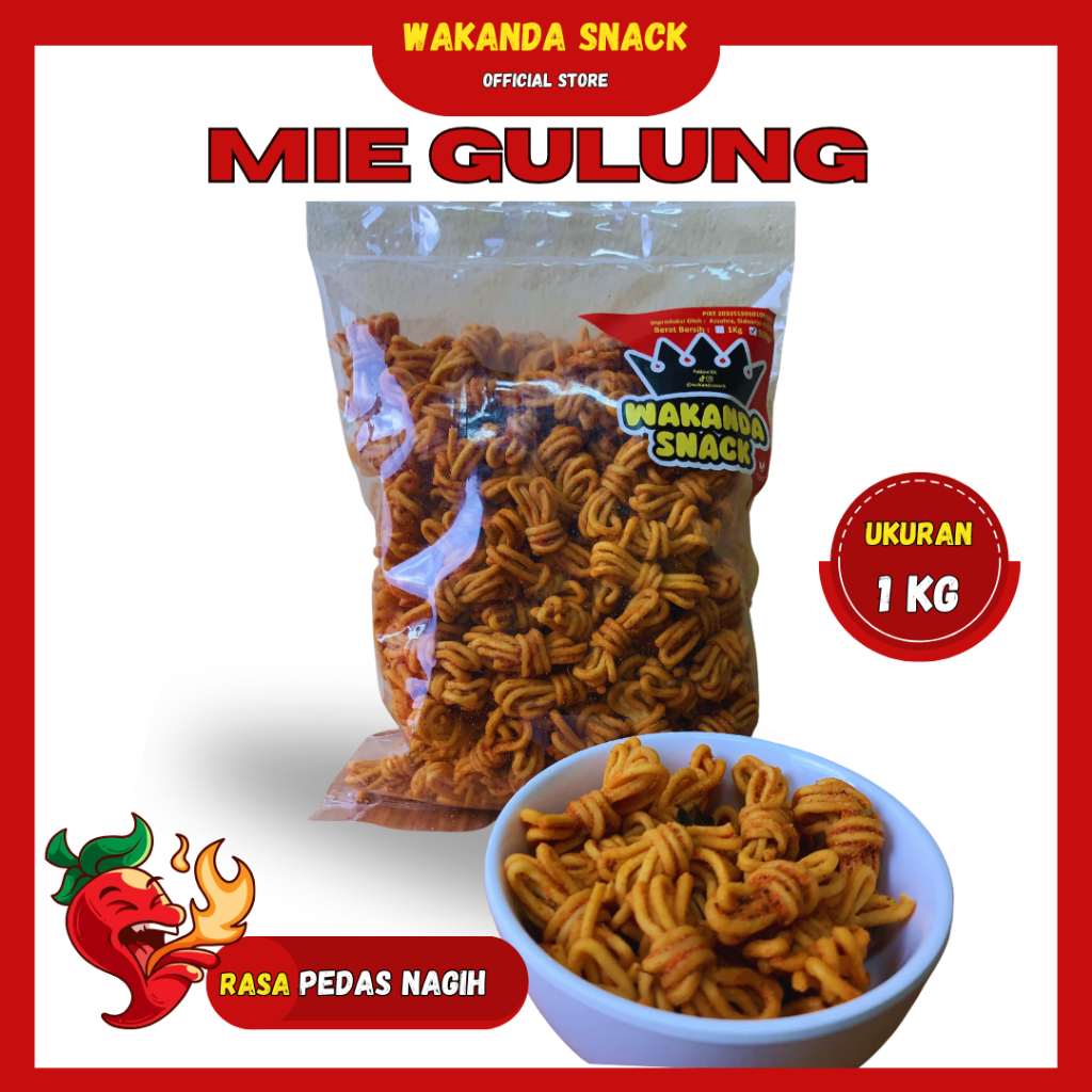 

Mie Gulung 1 Kg Pedas Daun Jeruk Gurih Renyah | Snack Murah Varian Rasa Pedas | Renyah Gurih Bumbu Rempah