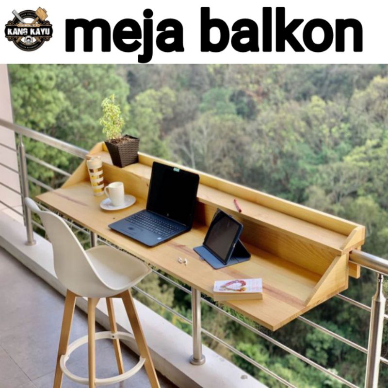 meja balkon kayu minimalis cafe meja lesehan meja kopi