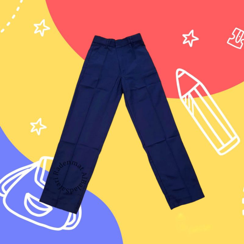 Sepan/Celana Biru Panjang SMP / Baju Sekolah / BAJU SAFARI RADENMAT