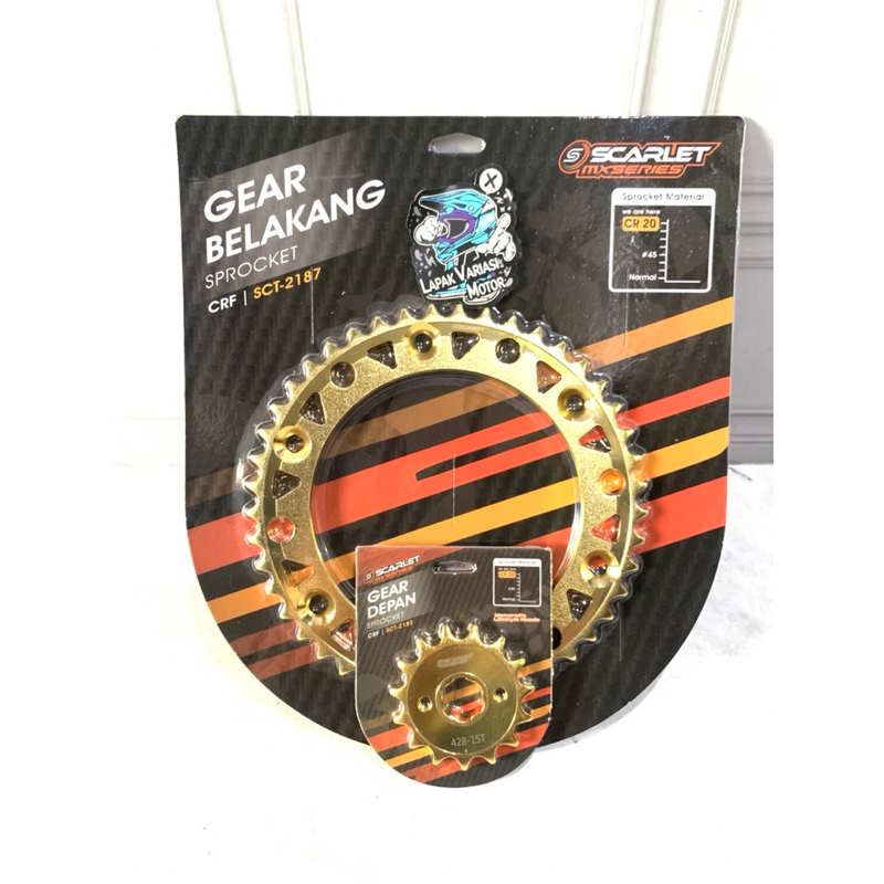 Gear Gir Depan Belakang CRF 150 L Scarlet Not SSS TK THOR
