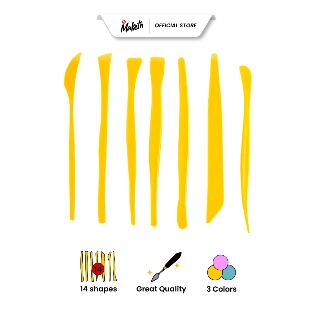 

Maketh Clay Knife Tools Pisau Ukir Tanah Liat Set 7 CT-S7