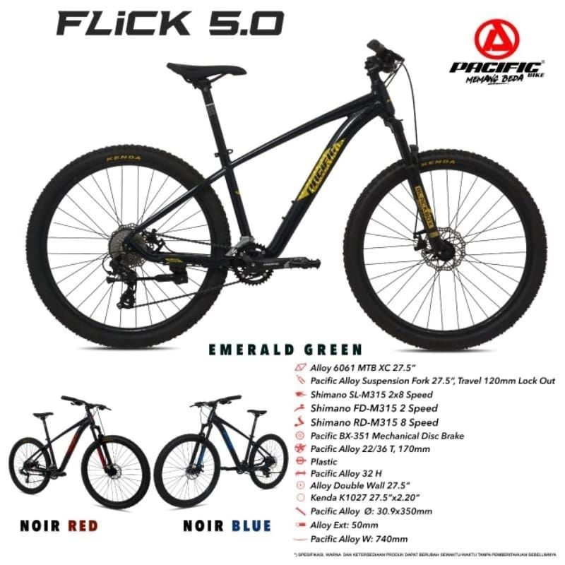SEPEDA MTB 27.5 PACIFIC FLICK 5.0 ALLOY MURAH BERKUALITAS / SEPEDA GUNUNG PACIFIC FLICK 5.0 MURAH