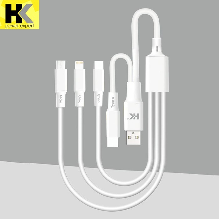 Kabel Data 2in3 HK CA-D23 Fast Charging Micro + Iphone + Type-C