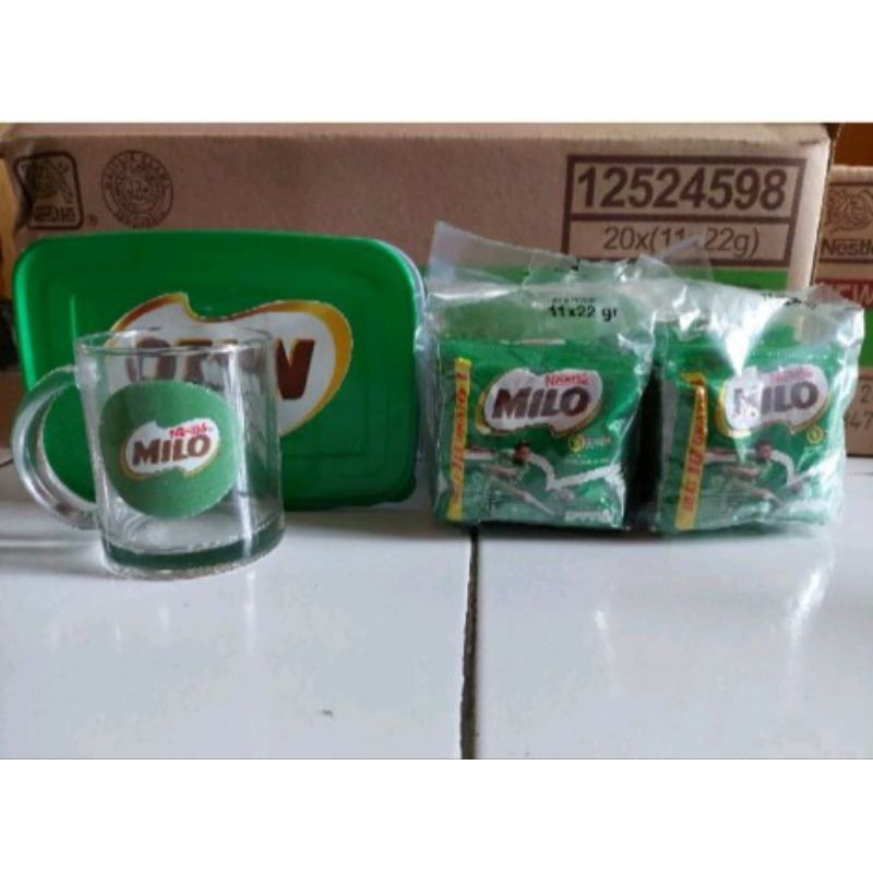 

milo free tepak dan gelas