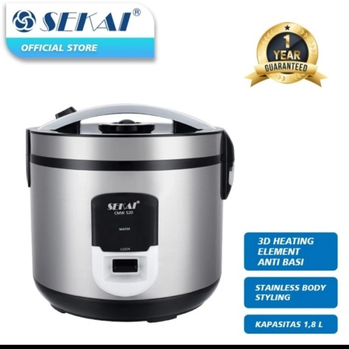 Sekai CMW 520 Magic Com / Rice Cooker 1.8Liter Penanak Nasi Original