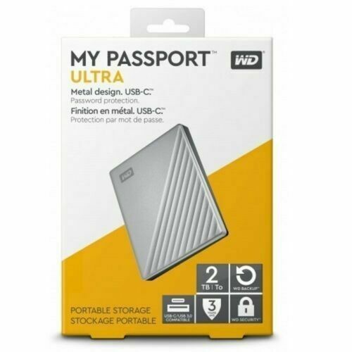 Hardisk Eksternal WD My Passport Ultra Type-C 2TB USB Type C HDD 2.5''