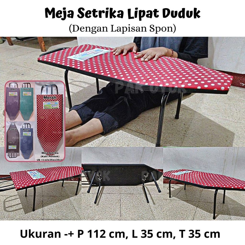 Meja Setrika Duduk / Meja Setrika Lipat / Meja Setrika Lipat DUDUK Alas Setrika Tinggi BERKUALITAS