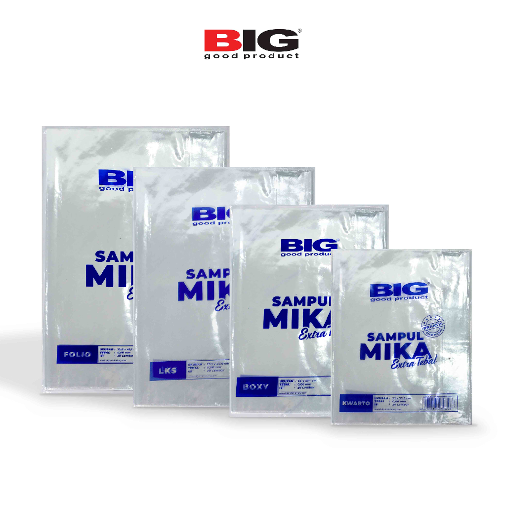 

(DIJAMIN TEBAL) BIG SAMPUL MIKA ISI 20 | SAMPUL BUKU Kwarto/Boxy/LKS/Folio