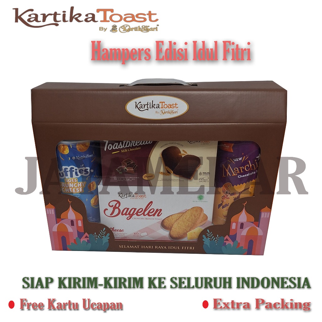 

Paket 4 kue lebaran hampers kartika sari toast parcel free kartu ucapan selamat paket parsel siap kirim hadiah hamper edisi idul fitri