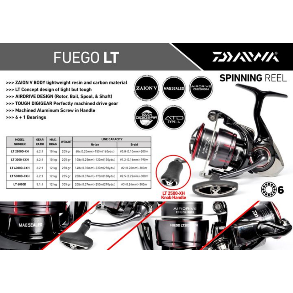 Reel Daiwa Fuego LT 2023 – 2500-XH & 3000-CXH | Magsealed & Zaion V