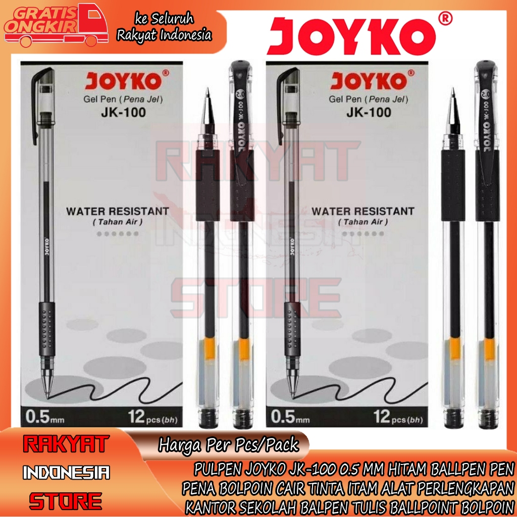 

BALLPEN BOLPEN HITAM PULPEN JOYKO PENA JOIKO JK100 BALL PEN JK-100 0.5 MM CABUT black BALPEN BALPOINT BALPOIN PULPEN TULIS MENULIS DI KERTAS PAPER BOLPOIN PERLENGKAPAN SEKOLAH SCHOLL KERJA KANTOR