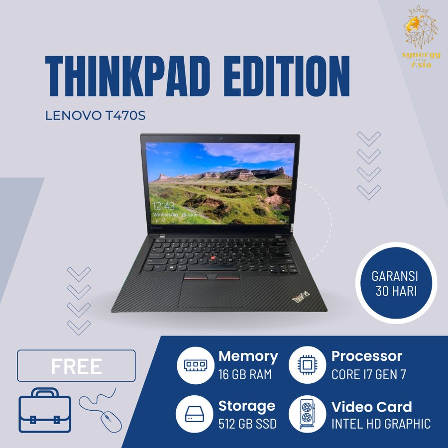 LAPTOP LENOVO THINKPAD T470S CORE I7 GEN 7