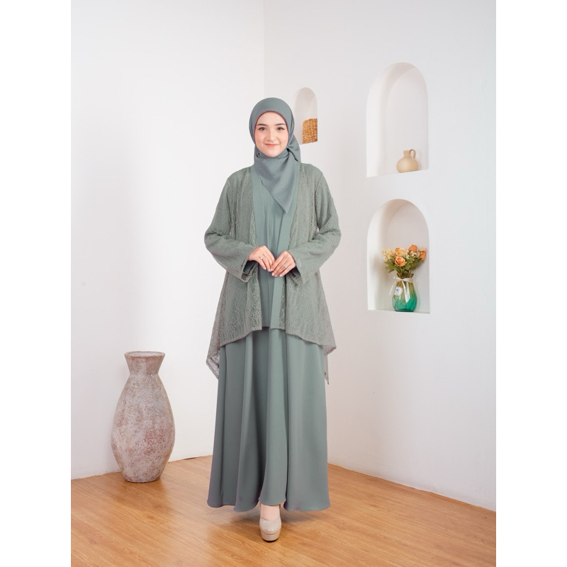 MURAH Baju Kondangan Simple Elegan Dress Gamis Wisuda Brukat Mewah Kekinian Camilla Premium By ZLY