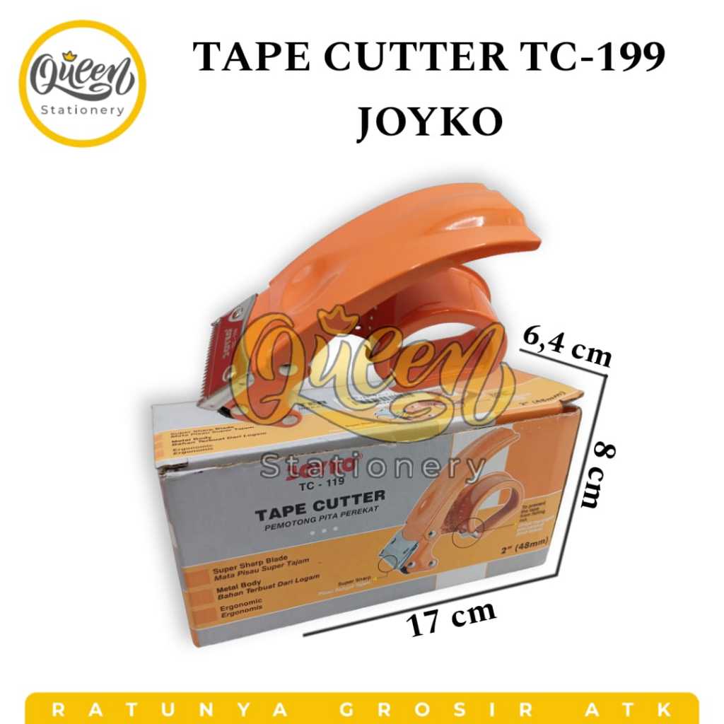 

1 PCS TAPE CUTTER TC-119 JOYKO / TAPE DISPENSER PEMOTONG ISOLASI (010255)