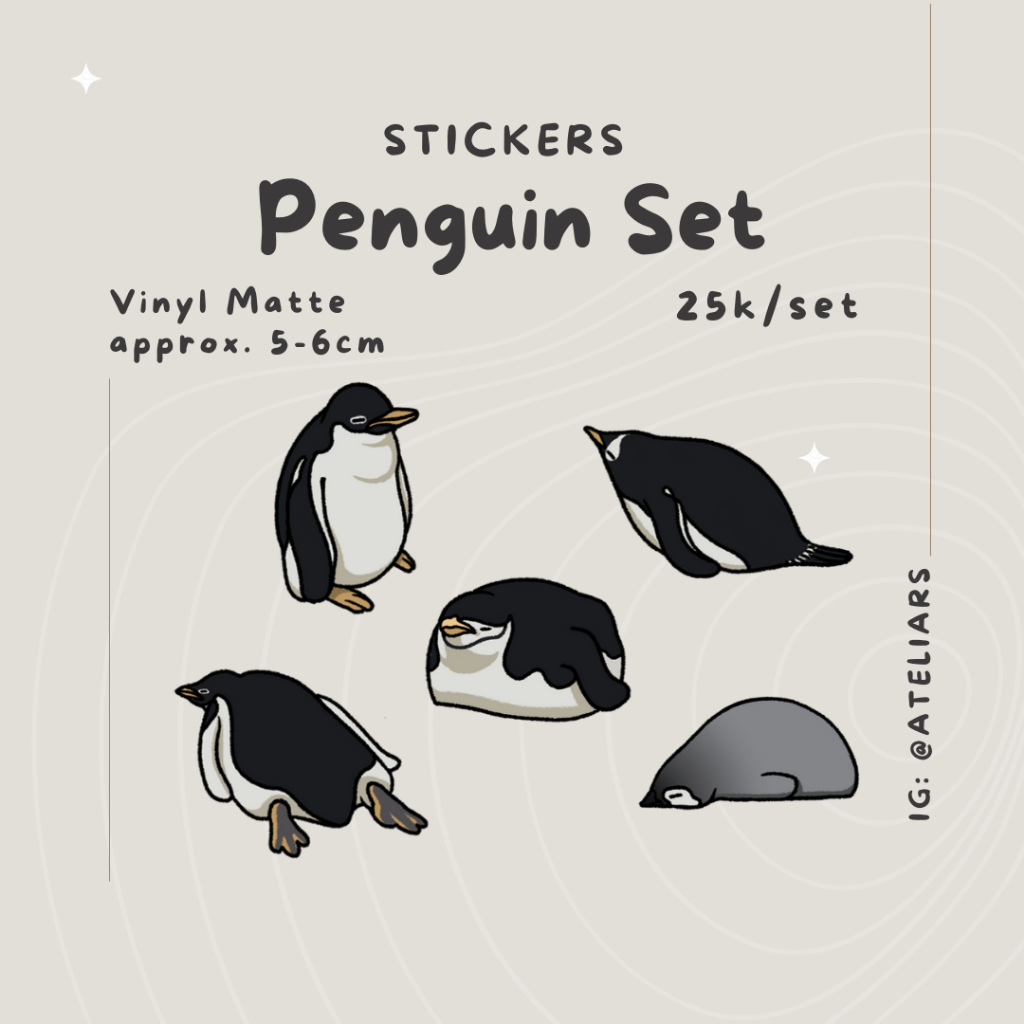 

Sticker Set Penguin Cute Animals Kawaii Stiker Dekorasi Jurnal