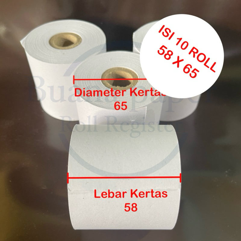 

HJK Kertas Kasir struk hvs (bukan thermal) kalkulator 58x65 isi 10roll