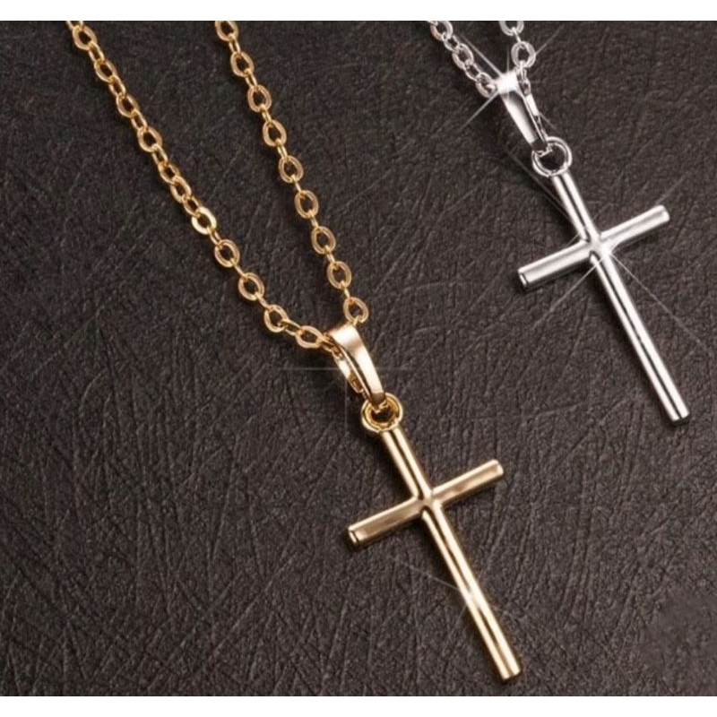 Kalung Salib Pria Wanita Rantai Vintage Cross Salib Liontin Kalung