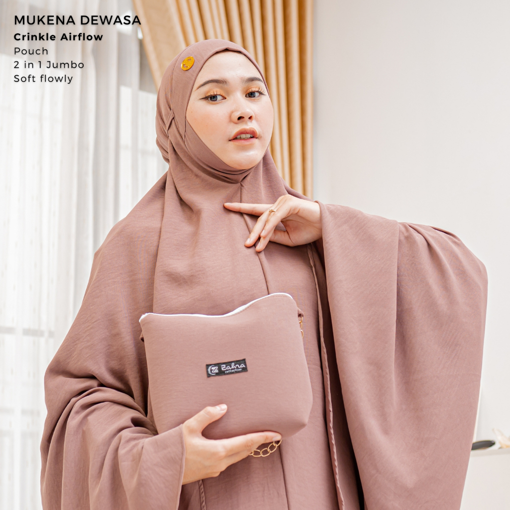 MUKENA MENUTUP DAGU MUKENA SYARI MUKENA DEWASA CRINKLE MUKENA DAGU MLAYSIA