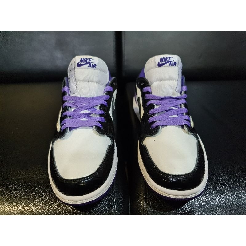 Sepatu Nike AJ1/Air Jordan 1 Low court purple white travis scott