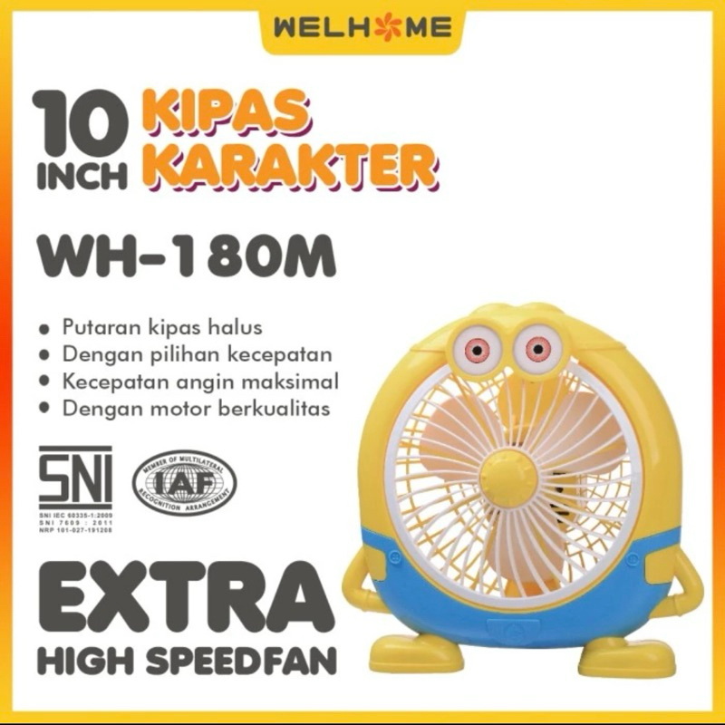 Kipas Angin Karakter Minion Welhome WH-180M