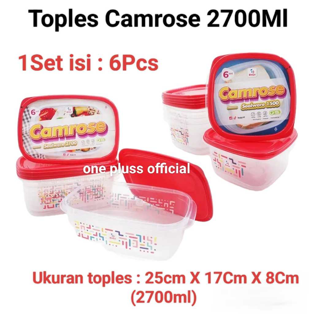 toples CAMROSE ISI 6PCS 2700ML / SEALWARE 2700ML / TOPLES KOTAK SERBAGUNA BIGGY