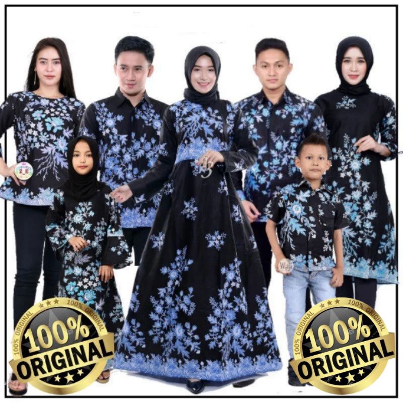 BATIK KELUARGA  KATUN PRIA DAN WANITA AYAH IBU ANAK CEWEK ANAK COWOK KATUN BATIK COPLE FAMILY SARIMB