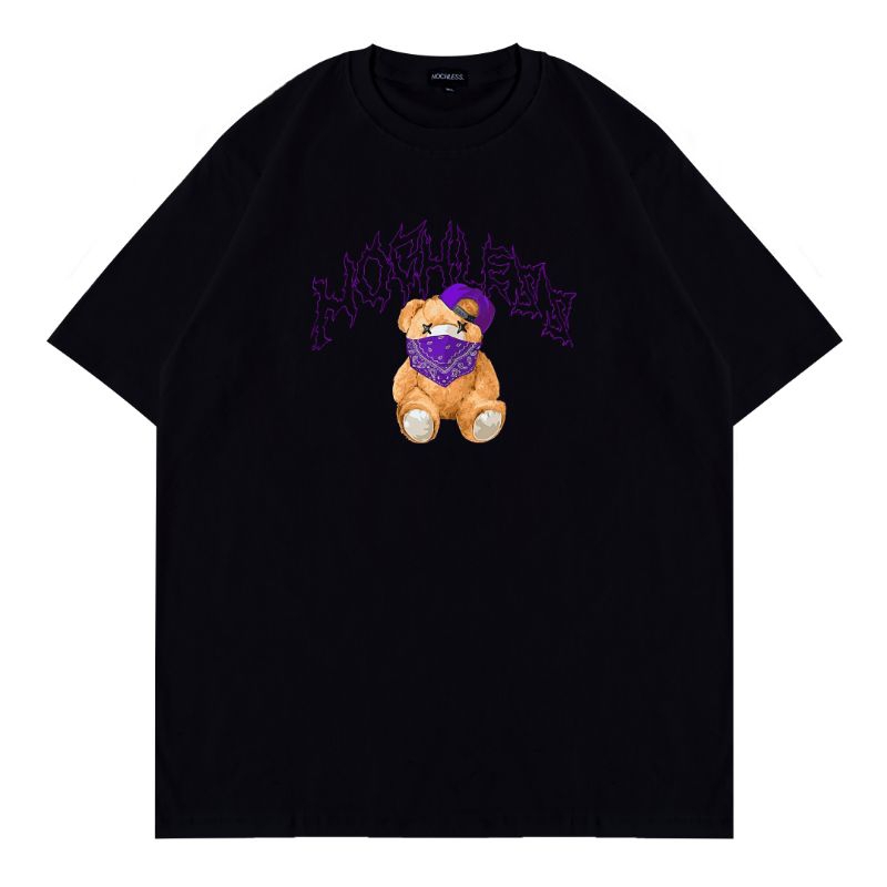 NOCHLESS - T-SHIRT BLACK, BAD BEAR, UNISEX - 30s