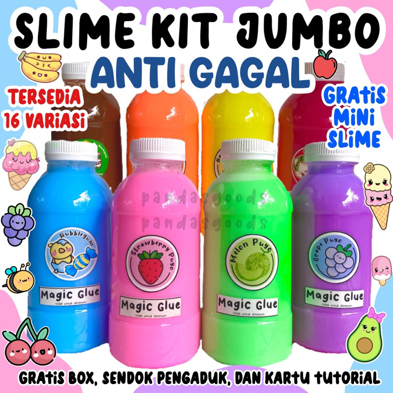 JUMBO SLIME KIT FRUITY SERIES || BUAT SLIME ANTI GAGAL TERMURAH