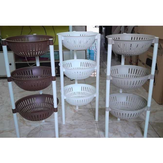 Rak Atlantik Serbaguna 3 Susun / Rak Atlantic Bawang Bumbu Dapur / Rak Buah Plastik Buah Sayuran
