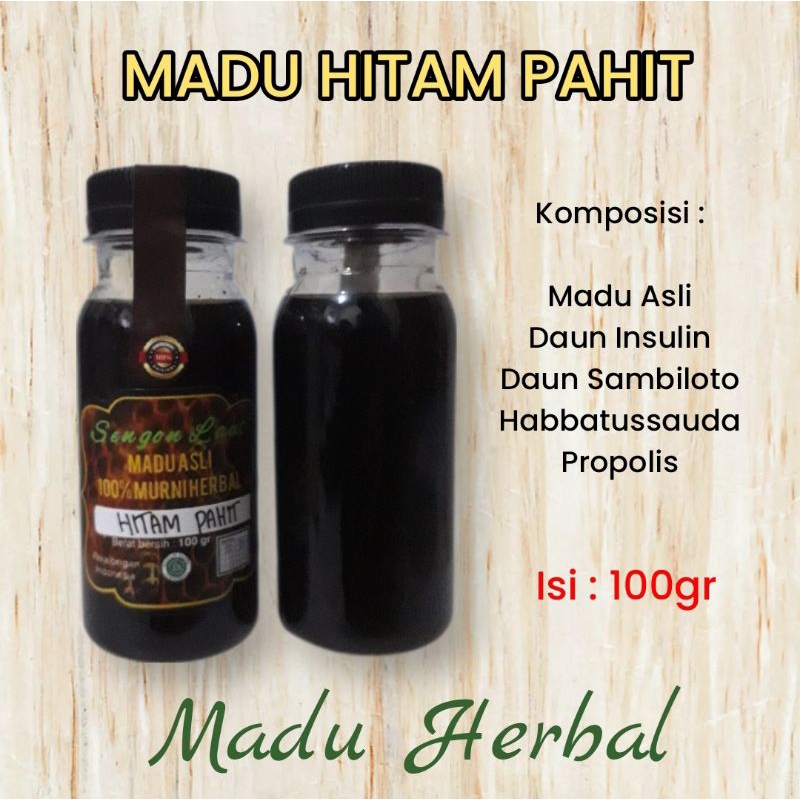 

Madu Hitam Pahit Propolis plus Habbatusauda dan Insulin Sambiloto isi 100gr