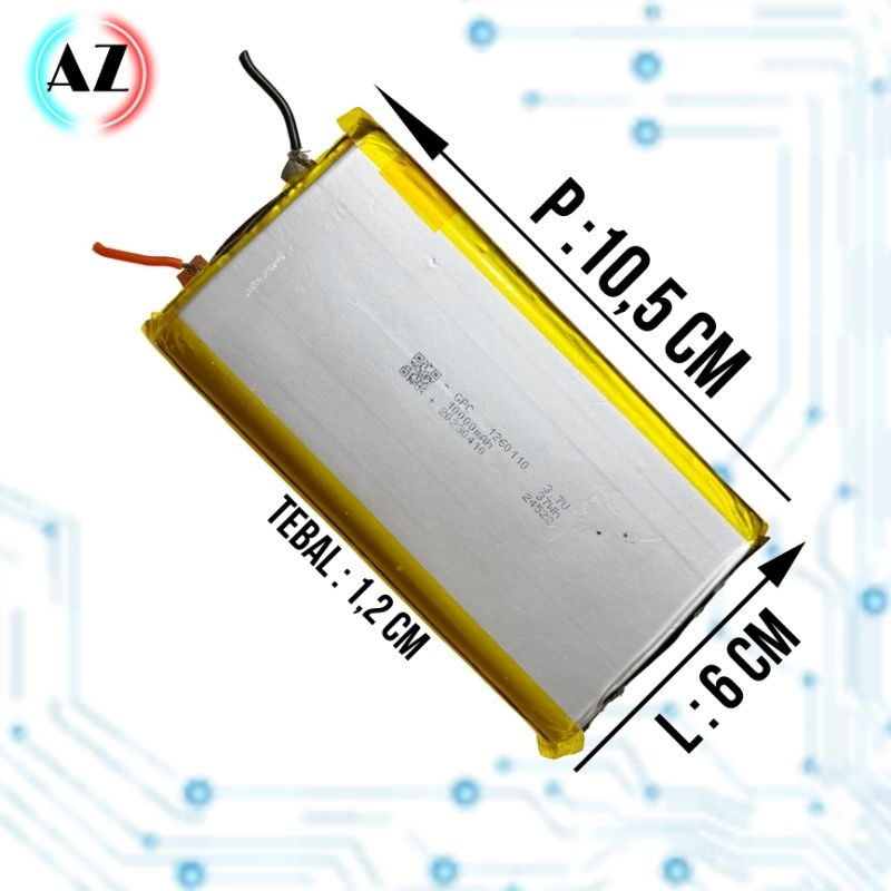 BATERAI POLYMAIRE 10.000 MAH 3,7 VOLT HARGA PERPCS FULL CHARGER