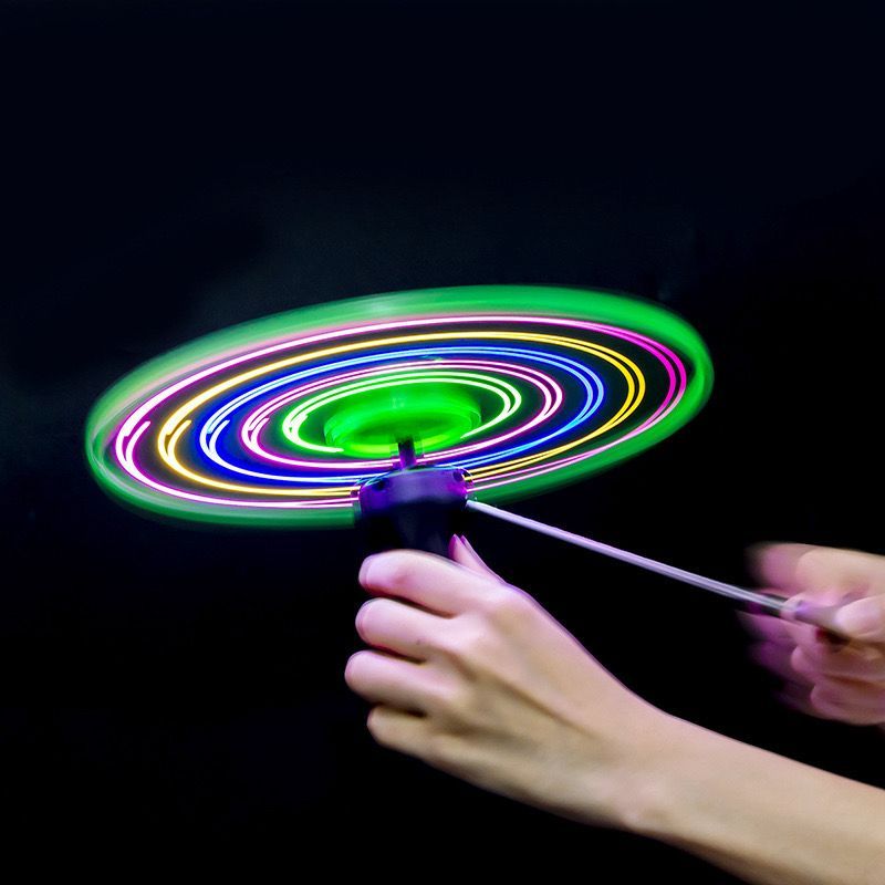 Gasing Terbang UFO LED Ukuran Besar 7 Warna Pakai Baterai Kancing Bisa Diganti