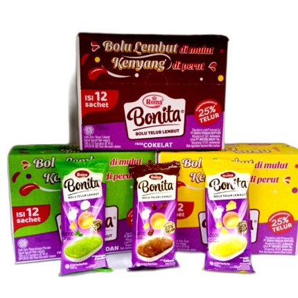 

CJK437 FREE ONGKIR ROMA BONITA BOLU TELUR LEMBUT 1 BOX ISI 12PCS