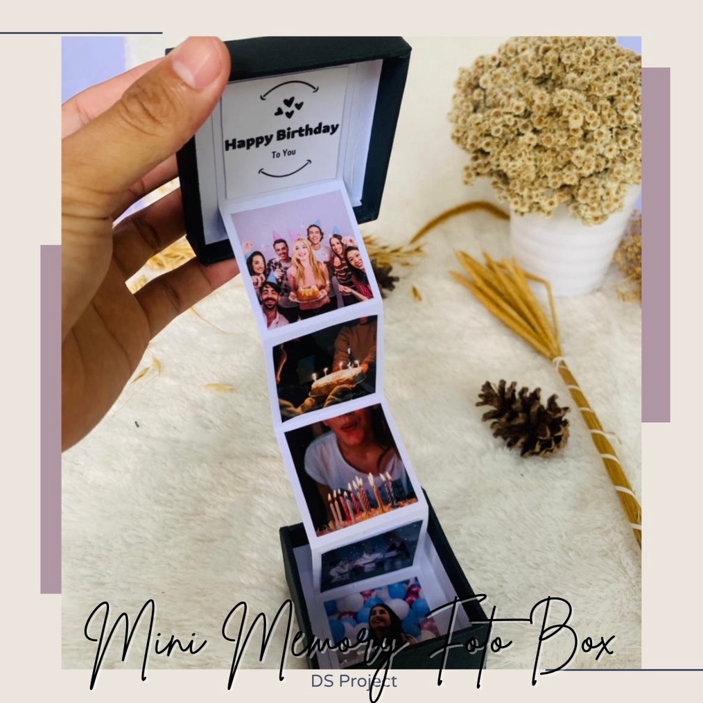 Box Mini Memory 6 foto hadiah ulang tahun untuk bestie  pacar cewe cowo ART W1E3