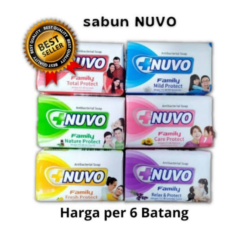 SABUN NUVO 75gr ISI 6PCS FREE TEPAK