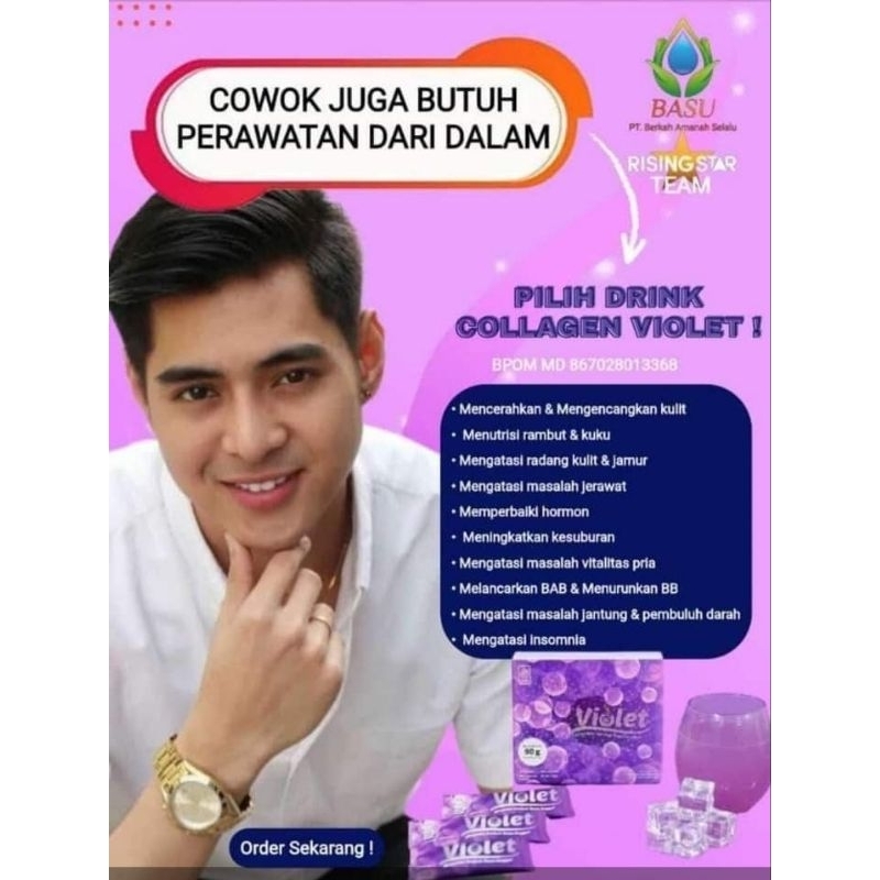 [HALAL,BPOM] Violet Basu Minuman collagen,Minuman serbuk rasa anggur