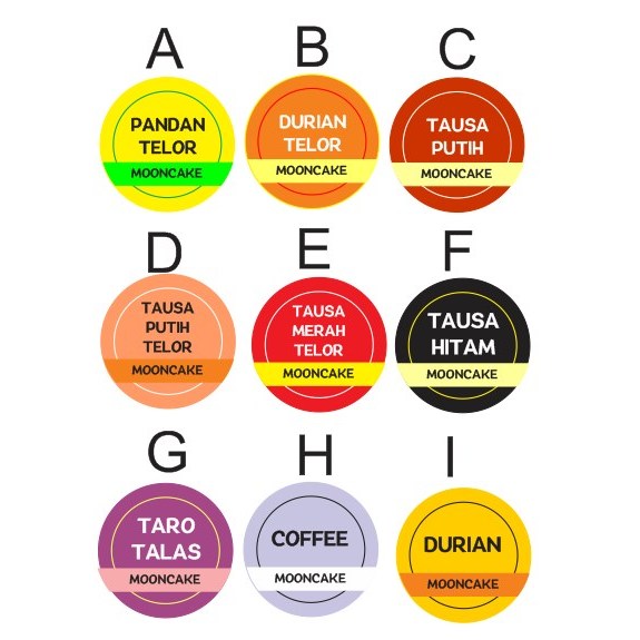 

sticker rasa mooncake/ sticker varian mooncake / mid autumn festival