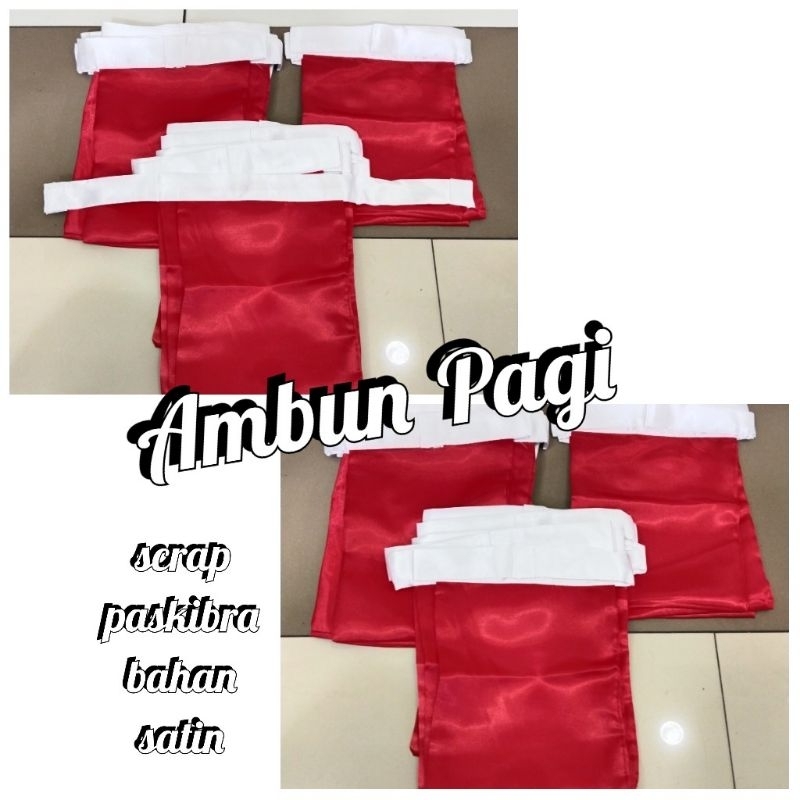 

best seller scrap merah putih scrap paskibra bahan satin ready stock