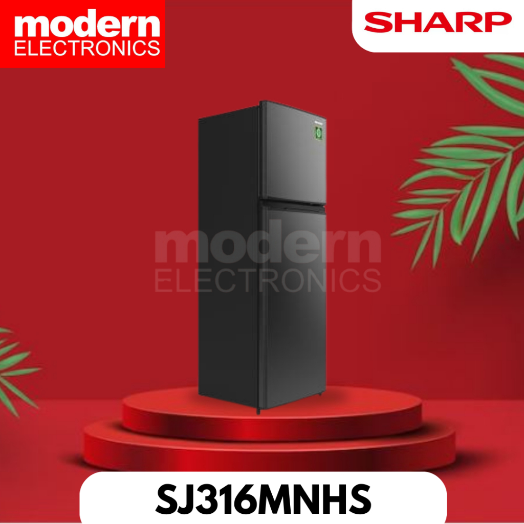 SHARP SJ-316MN-HS Kulkas 2 Pintu SJ 316 MN HS Low Watt SJ-316 SJ316