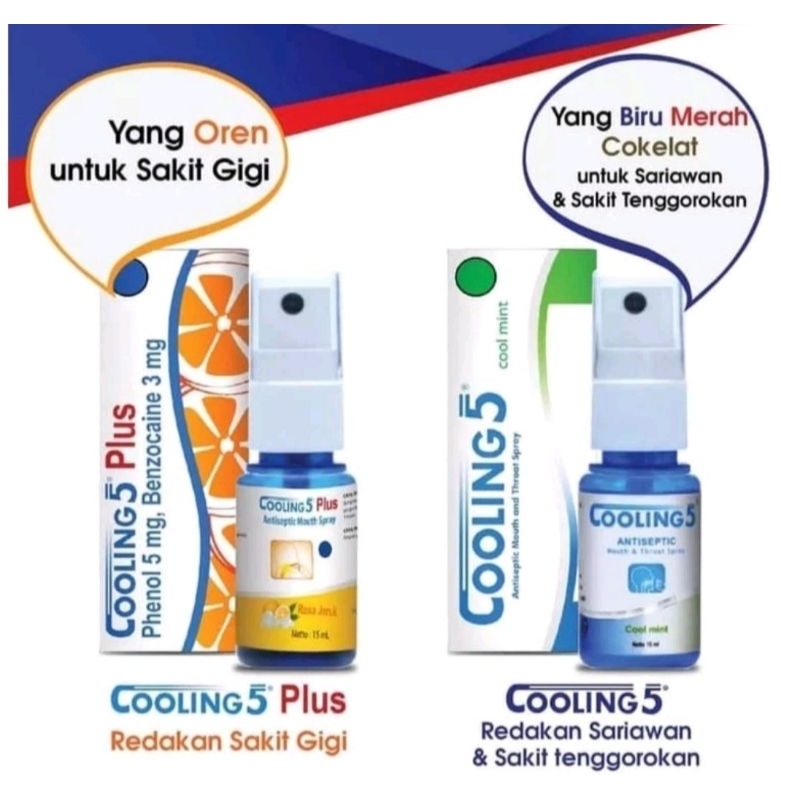 COOLING 5 PLUS ORANGE, COOLING SPRAY OBAT SAKIT GIGI.