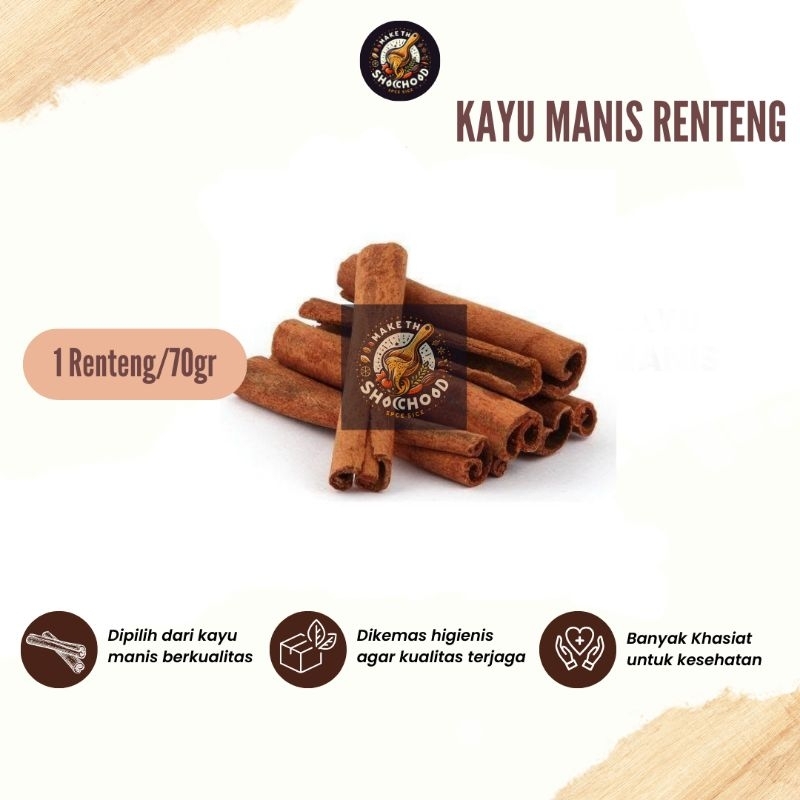 

Kayu Manis Kemasan Renteng Ekonomis 1renteng/70gr