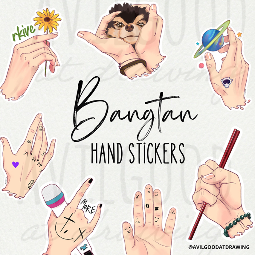 

Sticker BTS Hands Laminasi Broken Hologram