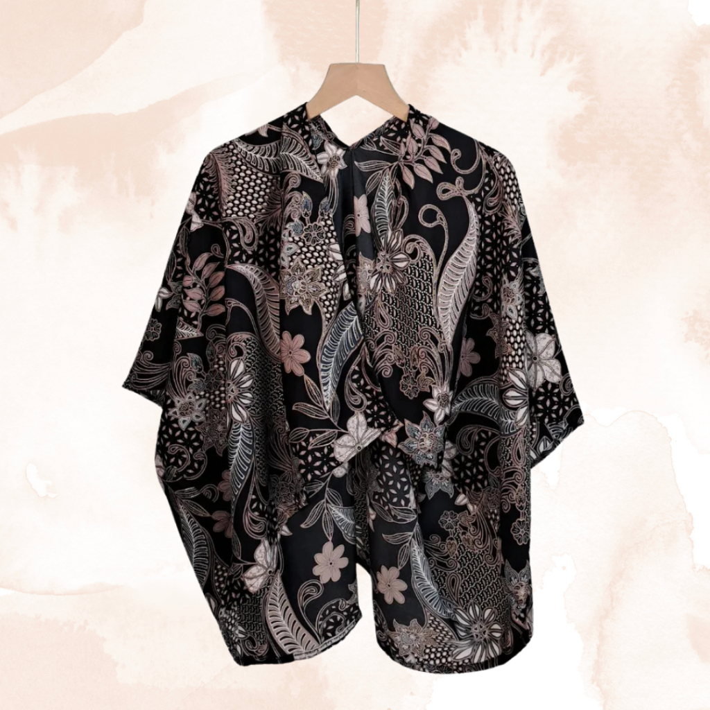 Black Diandra Outer Batik Scarf - Batik Breeze